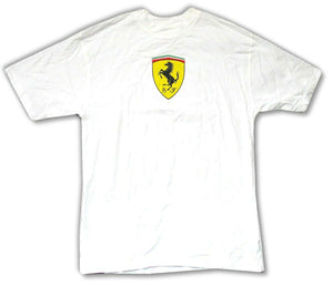 Ferrari Chest Logo Classic SF White Adult T Shirt Brand New Official Merch NWT