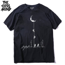 Load image into Gallery viewer, COOLMIND 100% cotton casual short sleeve space print men T shirt o-neck cool street style men t-shirt male men tee shirts tops
