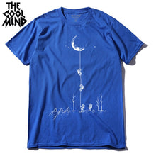 Load image into Gallery viewer, COOLMIND 100% cotton casual short sleeve space print men T shirt o-neck cool street style men t-shirt male men tee shirts tops
