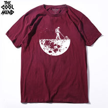 Load image into Gallery viewer, COOLMIND 100% cotton casual short sleeve space print men T shirt o-neck cool street style men t-shirt male men tee shirts tops
