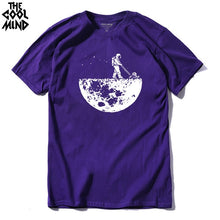 Load image into Gallery viewer, COOLMIND 100% cotton casual short sleeve space print men T shirt o-neck cool street style men t-shirt male men tee shirts tops
