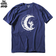 Load image into Gallery viewer, COOLMIND 100% cotton casual short sleeve space print men T shirt o-neck cool street style men t-shirt male men tee shirts tops

