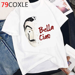 La Casa De Papel T Shirt Men Funny Cartoon Money Heist Tshirt House of Paper Kawaii Anime Bella Ciao Unisex Graphic Tees Male