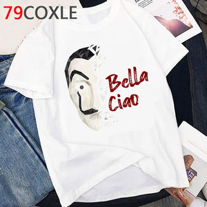 La Casa De Papel T Shirt Men Funny Cartoon Money Heist Tshirt House of Paper Kawaii Anime Bella Ciao Unisex Graphic Tees Male