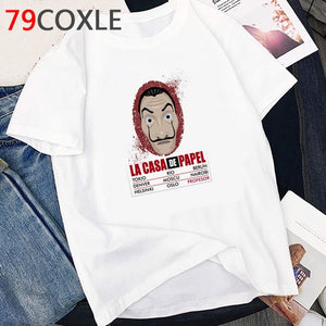 La Casa De Papel T Shirt Men Funny Cartoon Money Heist Tshirt House of Paper Kawaii Anime Bella Ciao Unisex Graphic Tees Male