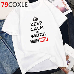 La Casa De Papel T Shirt Men Funny Cartoon Money Heist Tshirt House of Paper Kawaii Anime Bella Ciao Unisex Graphic Tees Male