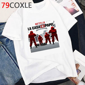 La Casa De Papel T Shirt Men Funny Cartoon Money Heist Tshirt House of Paper Kawaii Anime Bella Ciao Unisex Graphic Tees Male