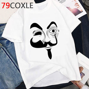La Casa De Papel T Shirt Men Funny Cartoon Money Heist Tshirt House of Paper Kawaii Anime Bella Ciao Unisex Graphic Tees Male