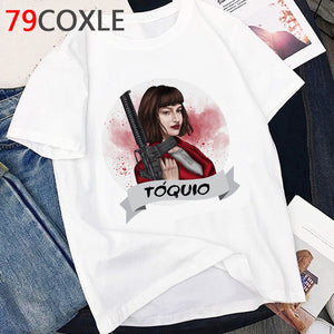La Casa De Papel T Shirt Men Funny Cartoon Money Heist Tshirt House of Paper Kawaii Anime Bella Ciao Unisex Graphic Tees Male