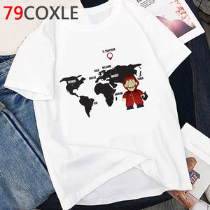 La Casa De Papel T Shirt Men Funny Cartoon Money Heist Tshirt House of Paper Kawaii Anime Bella Ciao Unisex Graphic Tees Male