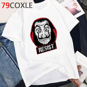 La Casa De Papel T Shirt Men Funny Cartoon Money Heist Tshirt House of Paper Kawaii Anime Bella Ciao Unisex Graphic Tees Male