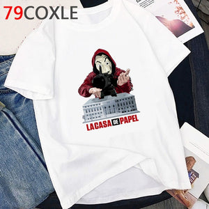 La Casa De Papel T Shirt Men Funny Cartoon Money Heist Tshirt House of Paper Kawaii Anime Bella Ciao Unisex Graphic Tees Male