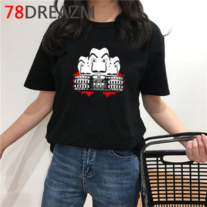 La Casa De Papel T Shirt Men Funny Cartoon Money Heist Tshirt House of Paper Kawaii Anime Bella Ciao Unisex Graphic Tees Male