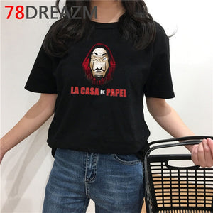La Casa De Papel T Shirt Men Funny Cartoon Money Heist Tshirt House of Paper Kawaii Anime Bella Ciao Unisex Graphic Tees Male