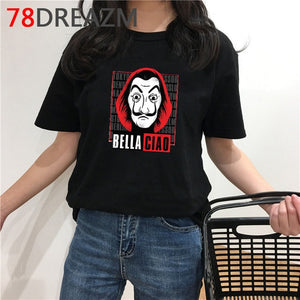 La Casa De Papel T Shirt Men Funny Cartoon Money Heist Tshirt House of Paper Kawaii Anime Bella Ciao Unisex Graphic Tees Male