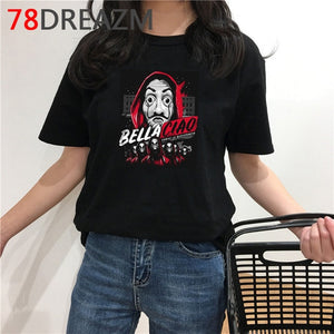 La Casa De Papel T Shirt Men Funny Cartoon Money Heist Tshirt House of Paper Kawaii Anime Bella Ciao Unisex Graphic Tees Male