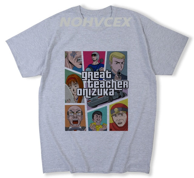 New Arrival Men  Great Teacher Onizuka  Gto  T Shirt Custom Cotton Homme Tee Shirts