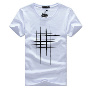 New Men Summer T- shirt Brand-Clothing Print T shirt Male Print Slim Fit Short Sleeve Tshirt Yellow White Tshirt For Male