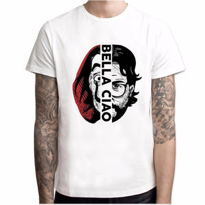 Camisa de papel de manga curta dos homens da casa de papel t camisa de camisa de papel