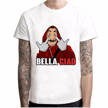 Load image into Gallery viewer, Camisa de papel de manga curta dos homens da casa de papel t camisa de camisa de papel

