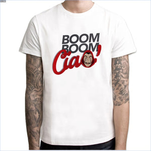 Camisa de papel de manga curta dos homens da casa de papel t camisa de camisa de papel